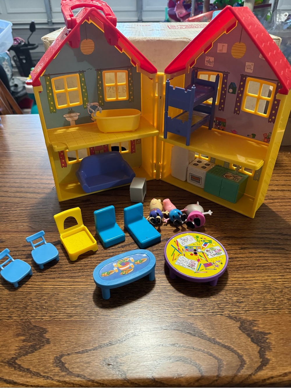 Peppa the pig Kids Playhouse Dollhouse Set with Furniture and Figures